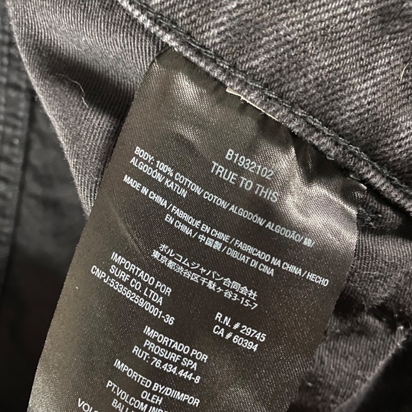 Volcom Size 32 WEELLOW Black Loose fit Baggy Jeans Y2K Grunge Relaxed - Picture 4 of 11